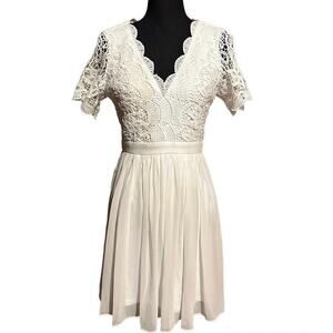 Lulus Angel is Disguise White Lace Dress Women's S Small